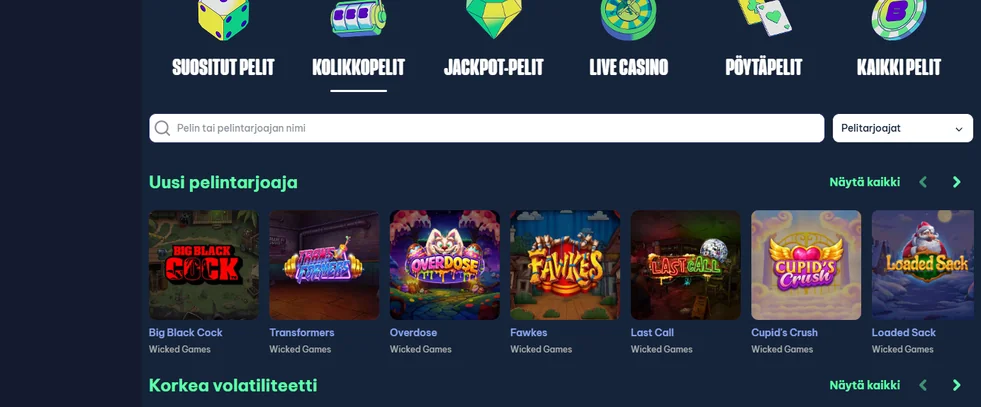 Selaa kolikkopelejä Blingi
